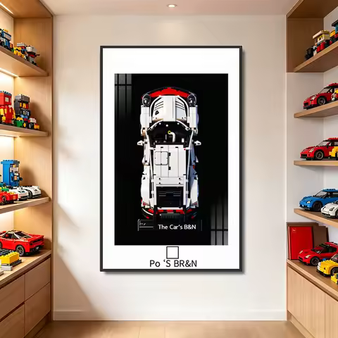 Display Wallboard with Frame Suitable for lego frame wall display mount car 911rsr technic 42096 wal