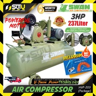 [3 PHASE] SWAN HVP203 / HVP-203 237L 12 Bar 3HP Air Compressor / Kompressor / 空气压缩器 2.2kW 960RPM