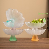 JEREMY1 Fruit Plate, Lotus Shaped Glass Snacks Place Tray, Stylish Delicate Matte Texture Tea Point 