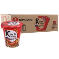 Box of 12 cups Nongshim kimchi ramyun noodles 75g