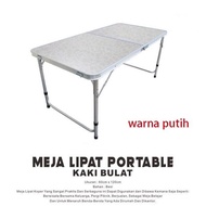 MURAH MEJA LIPAT KOPER HPL ALUMINIUM-MEJA LIPAT PORTABLE - KAKI BULAT