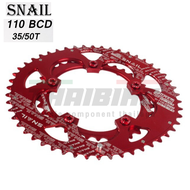 ใบจานจักรยานทรงวงรี SNAIL 110BCD ขนาด 50/35T (Oval Chainring)