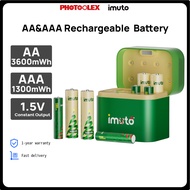 PHOTOOLEX&imuto Rechargeable AA&AAA Li-ion Battery 1.5V 4pcs 3600mwh&4pcs 1300mwh toy Battery