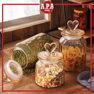 APA Nordic Food Jar Storage Glass Container Air Tight Large Capacity Biscuit Snacks Balang Kaca Kedap Udara Kuih Raya