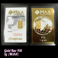 Gold Bar 916 1g (MAA)