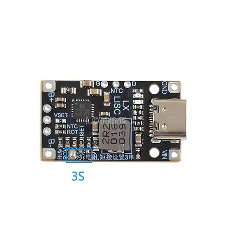 Type-C USB Lithium Battery Charging Boost Module 2S / 3S Support QC Fast Charge BMS 15W 8.4V 12.6V 1