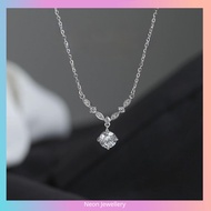 S925 Woman Necklace Zircon Diamond Necklace Teardrop Diamond Necklace Silver Necklace Woman Necklace