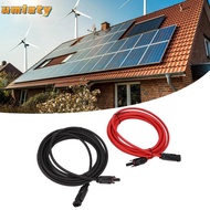 UMISTY 1 Pair  Panel Wire, 12AWG Black&Red  Adapter Extension Cable, Practical 4mm² Photovoltaic Sys