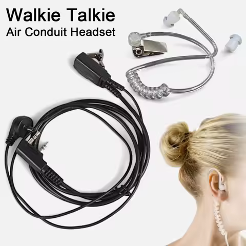 Stealth Acoustic Wave Headset K-Jack Tactical Earphone Radiation-Proof Clear Audio 2 Pin PTT MIC Cov