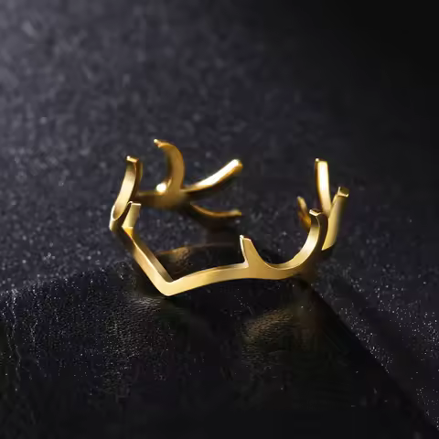 Skyrim Deer Antler Finger Ring Stainless Steel Gold Color Supernatural Amulet Hunter Fashion Gift Fo
