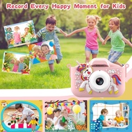 A00204 Children, 1080P 32GB TF Card Children's Digital Camera, Unicorn/HD Video Cover/5 Educational 