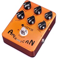 JOYO JF-14 American Sound Tube Amp Simulator Preamp Pedal Built-in Cabinet Simulation 6 Knob Control