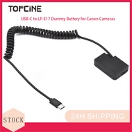 Topcine USB-C(Type-C) to LP-E17 Dummy Battery DR-E18 DC Coupler for Canon EOS R10 RP 77D 200D 250D 7