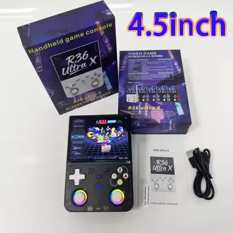 4.5 Inch R36 Ultra X VS R36 MAX2 Handheld Game Console IPS Screen 128GB Portable Pocket Video Player