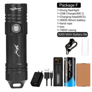 HaixnFire DV28ไฟฉายดำน้ำ2500ลูเมนไฟกันน้ำน้ำปอดแบนราบกระพริบลงทะเลจับปลา