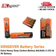 KINGEVER Series Extra Heavy Duty Carbon Battery AA/AAA (1.5V) & KINGEVER 9V Battery