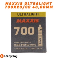 Maxxis Bicycle Tube 700c Ultralight 700x23/32c Presta Valve 48mm 60mm Yellow Box