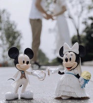 結婚 婚紗 禮服 Mickey Minnie 米奇 米妮 老鼠 卡通 人物 公仔 可愛 中式 西式 婚禮 PRe-Wedding 婚宴 枱頭 囍慶 求婚 扒地 戒指 支架 擺設 裝飾 收藏 禮物