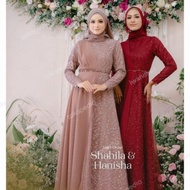 Gamis motif wanita muslimah/baju gamis motif bunga/dress muslim wanita