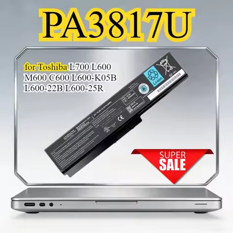 PA3817U Laptop Battery for Toshiba L700 L600 M600 C600 L600-K05B L600-22B L600-25R