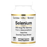 California Gold Nutrition Selenium, Yeast-Free, 200 mcg, 180 Veggie Capsules
