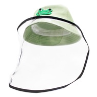 O'Pretty 歐沛媞 多功能兒童防護帽防疫面罩-青蛙布製漁夫帽款