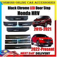(BLACK CHROME) HONDA HRV 2015 - 2021 2022 - Present Black Chrome Stainless Steel Blue LED Car Door S