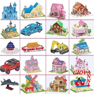 GIOVANNI 3D Castle Airplane Assembly Model, Building Model 3d Puzzles, Cartoon Cardboard Airplane EV