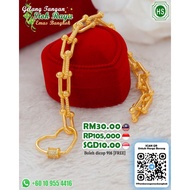 (FREE COP 916)(EMAS BANGKOK)Gelang tangan paper clip love