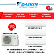 DAIKIN MULTI-SPLIT AIR COND INVERTER MKC-50RVM (R32) 2.0HP + 2 UNIT 1.0 HP CTKC25RVM + 1 UNIT 1.5 HP CTKC35RVM