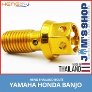 HENG BOLTS | 1PC YAMAHA HONDA BANJO BOLTS  | GOLD TITANIUM WHITE GOLD | ORIGINAL THAILAND | FOR YAMAHA SUZUKI HONDA KAWASAKI BOLTS