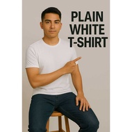 Plain White T-Shirt for Men/Women Basic tshirt Stretchable with size xs-xxxl