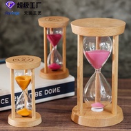 Wholesale30Minute Three-Pillar Wooden Hourglass Timer Creative Decorative Ornament Student Gift Smal