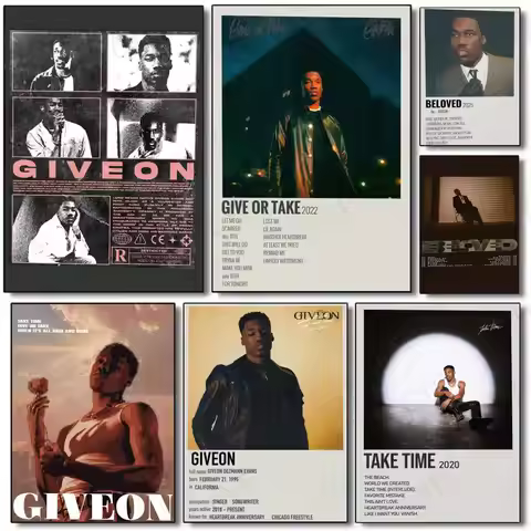 Smooth Mellow R&B American Singer G-Giveon Poster Poster Painting Wall Art Mural for Living Room Hom