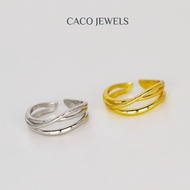 CACO Layered Design Ring 14K Gold Plated on 316 Titanium Steel "Orbit (Ring)" (1 Piece)