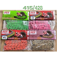 100% ORIGINALCHAIN 415/428 SSS #CHAIN RACING SSS - 415 / 428 X 122L/132L (PINK/GREEN/ORANGE /FULL GO