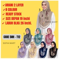 TUDUNG SARUNG PRINTED DIAMOND ARIANI 2 LAYER READY STOCK TUDUNG RAYA