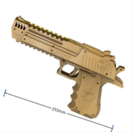 new DIY Wooden Gun Shapes Puzzles Model Kit Children Mechanical Construction Desert Eagle Block To B