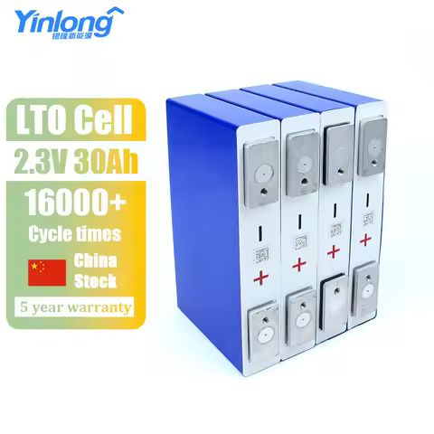Yinlong 2.3V 30Ah Original Prismatic LTO Rechargeable Batteries 6-24PCS For Solar System DIY Power S
