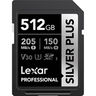 การ์ด SD การ์ดขนาดไมโครกล้อง DSLR 512GB หน่วยความจำ SD ของ Lexar Professional SIER PLUS