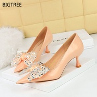 BIGTREE Ladies High Heels 1961-H9 Korean Version Fashion Delicate Wine Glass Heel Shallow Mouth Poin