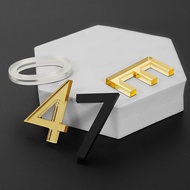 3D hollowed out golden 7x4.6cm alphanumeric number plate indication Hdb Unit Number Door Number Sign