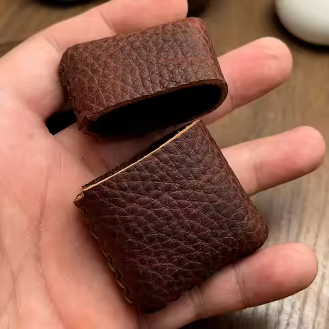 Genuine Cowhide Cover For Zippo Lighter Slim Protective Sleeve for Standard Pocket Lighters Minimali