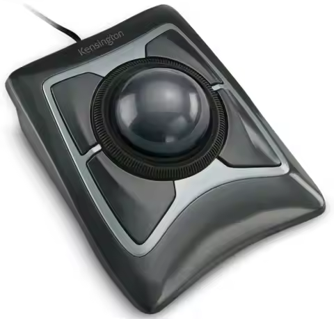 Expert Trackball Mouse, Black Silver, 5"W x 5-3/4"D x 2-1/2"H for Ergonomic Precision