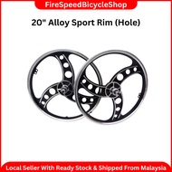 20" Bicycle Lajak F/R Alloy Sport Rim Set (Hole) (Sepasang) XC-110