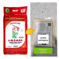 Repack: Beras Wangi Thai SONGHE Noble Pine Crane Thai Hom Mali Rice 500gram