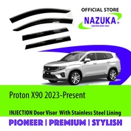 NAZUKA NEW Proton X90 Year 2023 - Present INJECTION Door Visor With Stainless Steel Lining