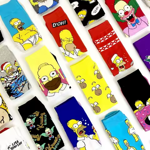 1 Pair Anime Harajuku Autumn Women Men Socks Cartoon Personality Skateboard Socks Anime Middle Tube 