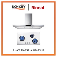 Rinnai RH-C249-SSR Chimney Cooker Hood + RB-93US Stainless Steel Hob