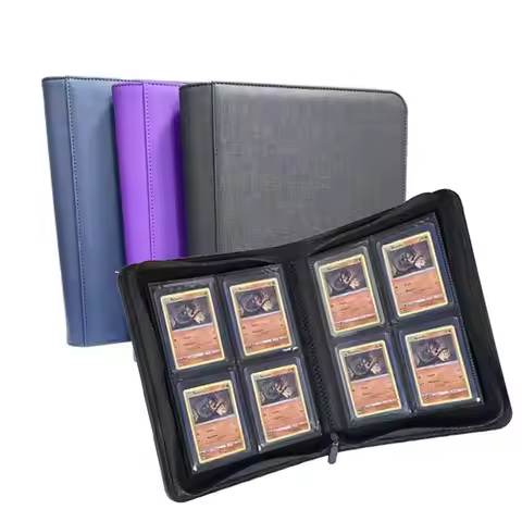 PU Toploader Binder 4 Pocket Double Sided Pockets Cards Colletction Album 112 Toploaders Large Capac